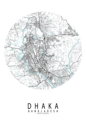 Dhaka City Map Circle
