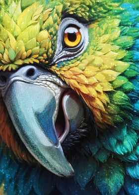 Sparkling  parrot portrait