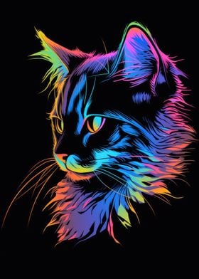 Cat Animal Neon Pet Friend