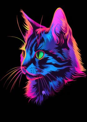 Cat Animal Neon Pet Friend