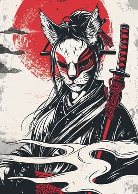 Samurai Girl Japan Art