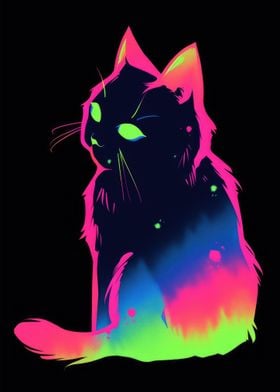 Cat Animal Neon Pet Friend