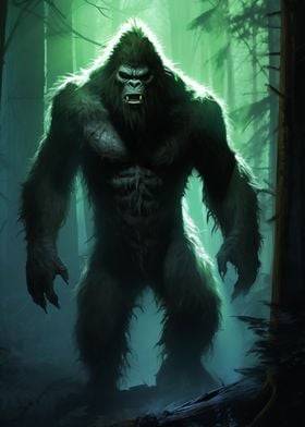 Bigfoot in Forest Animals