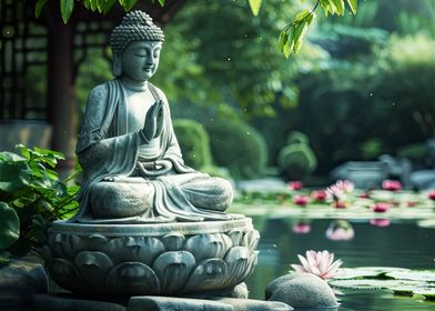 Buddha Beside Lotus