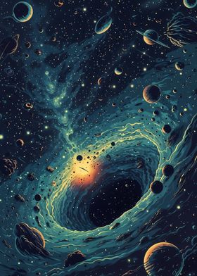 Cosmic Galaxy Space Swirl