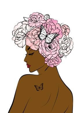 Flower Head Woman Dark One