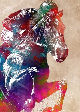 Horse rider sport art