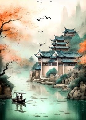 japanese landscape vintage