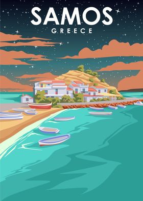Samos Greece Travel Art