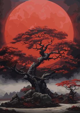 Red Moon Tree Dark