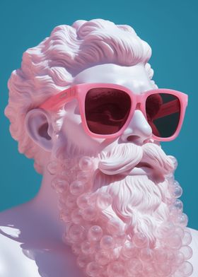 Pink Plato with Sunglasses