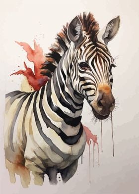 Zebra Abstract Watercolor