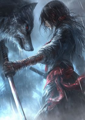 Wolf Samurai Girl