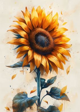 Sunflower Watercolor Art