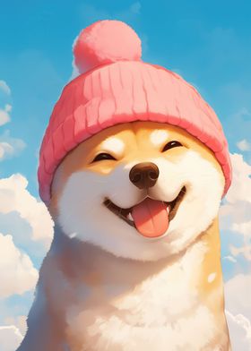 Shiba Inu With Hat