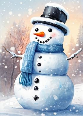 Cute Winter Snowman