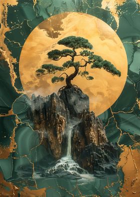 Bonsai Tree Gold Moon