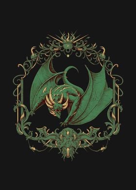 Dragon and ornaments frame