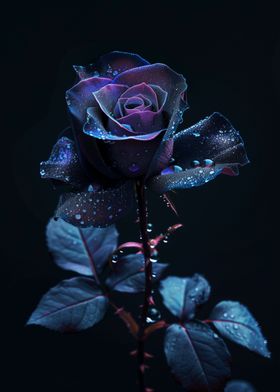 Stary Black Rose Flower