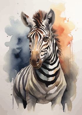 Zebra Watercolor Art