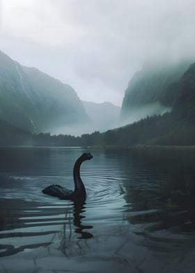 Loch Ness Monster In Lake