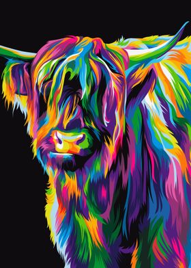 Bison in colorful style