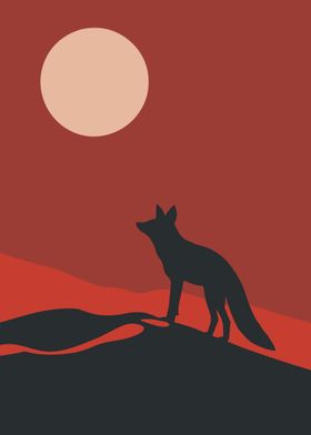 Red Fox Silhouette