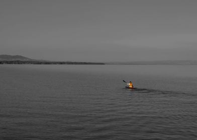 Canoe on Swiss lake