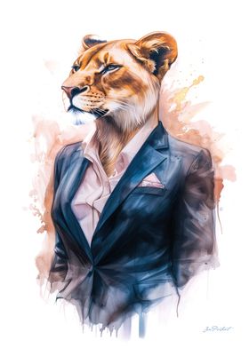 Lioness Painting Portrait