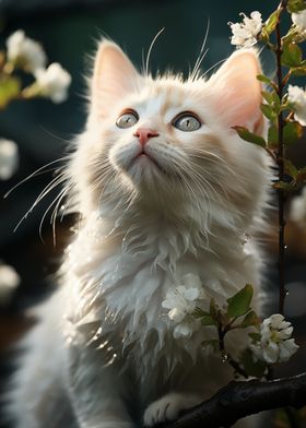 Cute Kitten Baby Blossoms