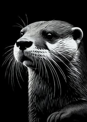 Otter Black White