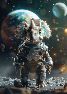 Triceratops in Space Suit