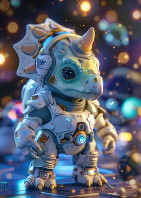 Cute Triceratops Astronaut