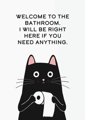 Cat Funny Bathroom