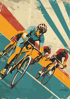 Cycling Vintage Sport Art