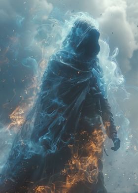 Mystical Blue Cloaked Man