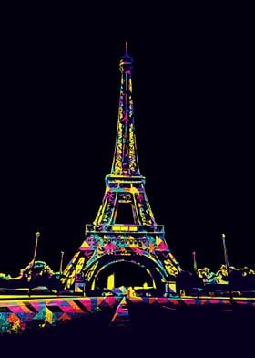 Eiffel tower pop art 