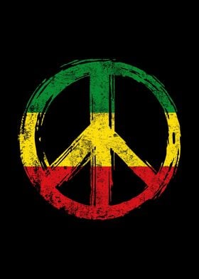Peace Symbol Reggae Colors