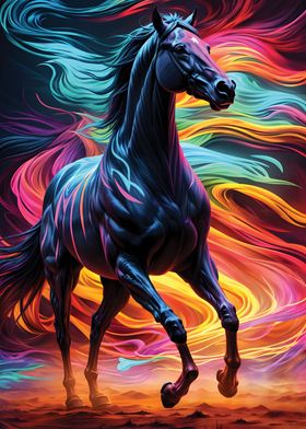 Horse Neon colors