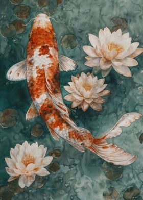 Japanese Koi Aquatic Grace