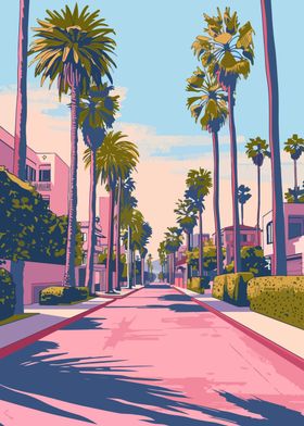 LA Evening Retro Art