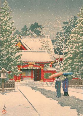 Kawase Hasui Shrine Front