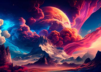 Planet clouds colorful 