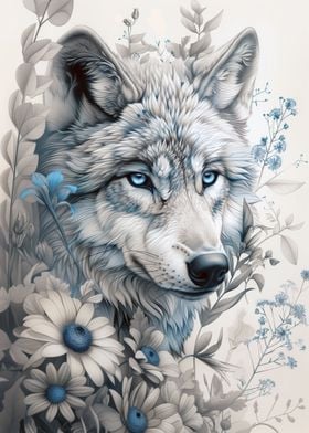 Ethereal Wolf Portrait