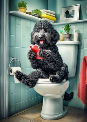 Black Cockapoo Bathroom