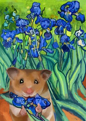 hamster love a flower 