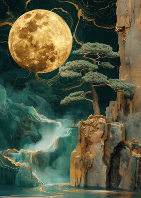 Bonsai Tree Moon Gold