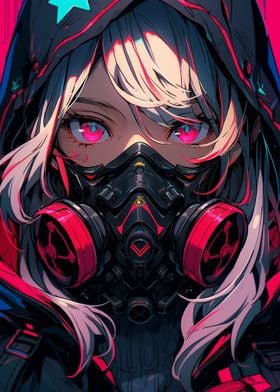 Cyberpunk Anime Girl Mask