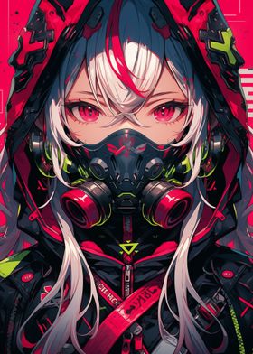 Cyberpunk Anime Girl Mask