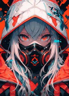 Cyberpunk Anime Girl Mask